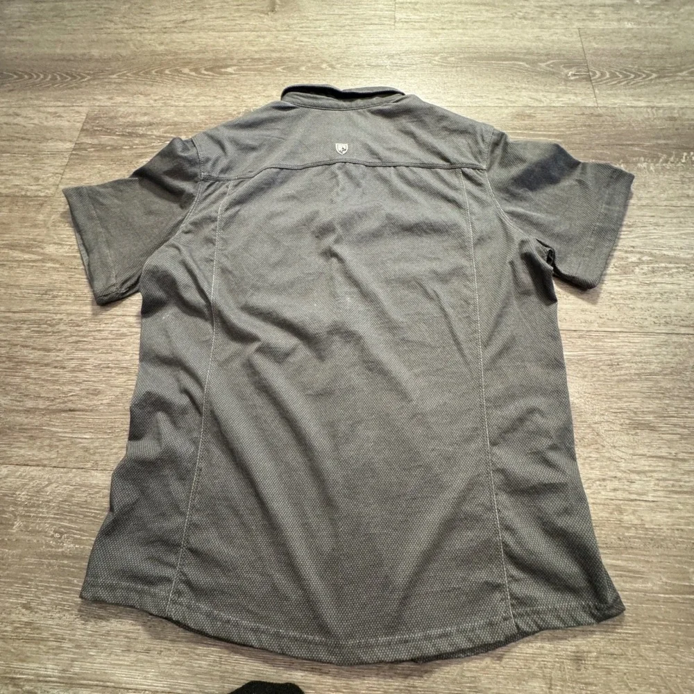 KUHL Shirt Mens M Gray Organic Cotton Wildfibre Hiking Outdoor Gorpcore Logo